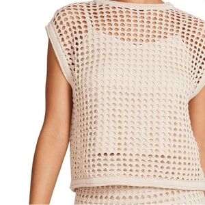 Steve madden Cream Crochet Knit Top